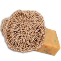 Мочалка вязанная натуральная с мылом «Овсяное»